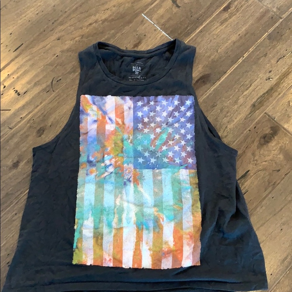 Billabong women’s American flag muscle tee